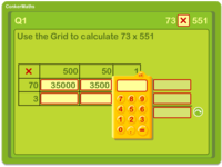 Multiplication grid method screenshot